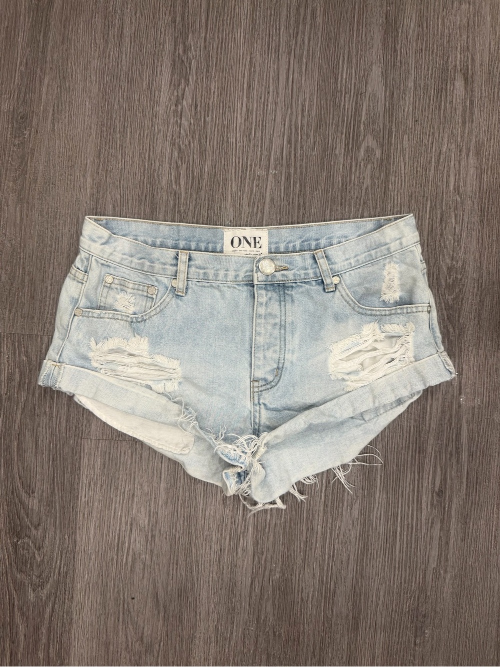 One Teaspoon Bandits Low Waist Denim Women Shorts Size 29